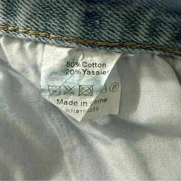 NWOT Petal + Pup Wide Leg Cropped Distressed Jeans | Light Wash | SZ 6 - Picture 7 of 7